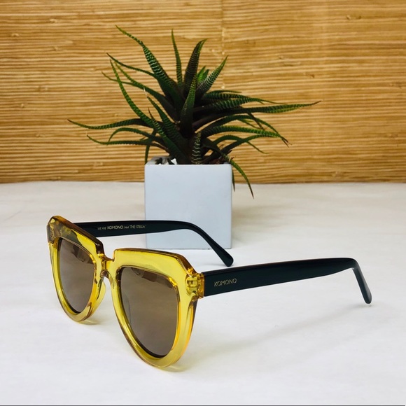 KOMONO Stella Cider/Black Sunglasses NEW yellow cat eye main image 8